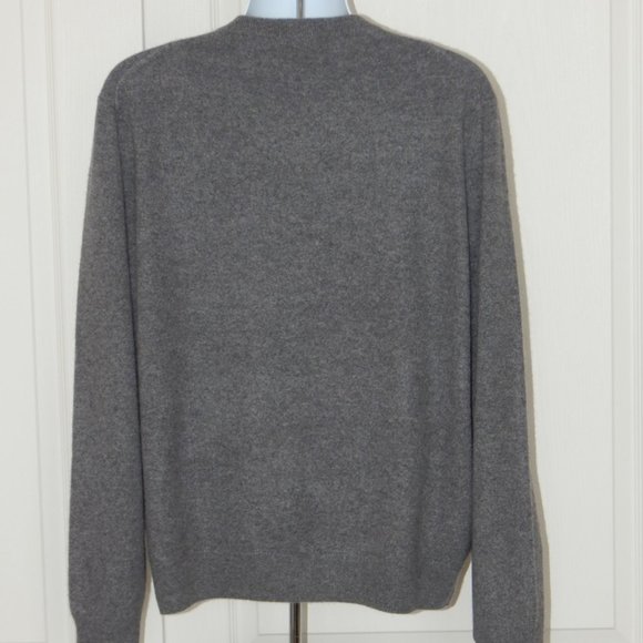 NWT Men’s PAOLO MONDO Luxury 2-PLY Cashmere V-NECK Knit Dark Gray Sweater XXL - Picture 4 of 4